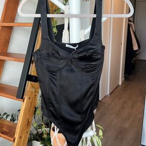 Zara Satin Effect Bustier Bodysuit